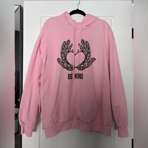 Be Kind Pink Hoodie Sweater - Women